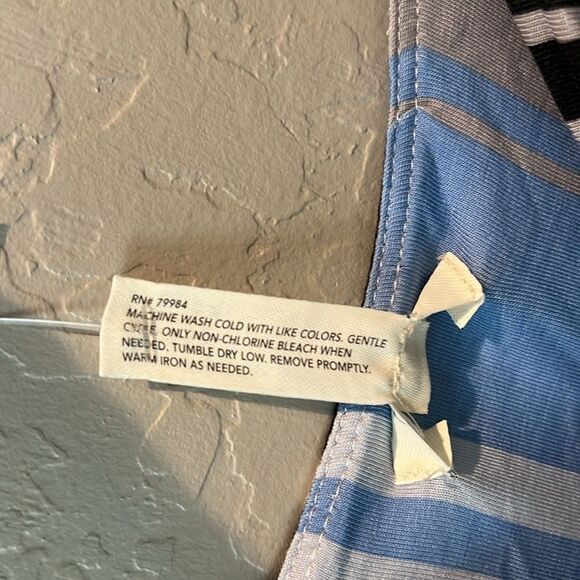 Soma Twist Front Maxi Dress Geometric Print Stretch Knit Black Blue Cream XS NWT - Picture 10 of 14